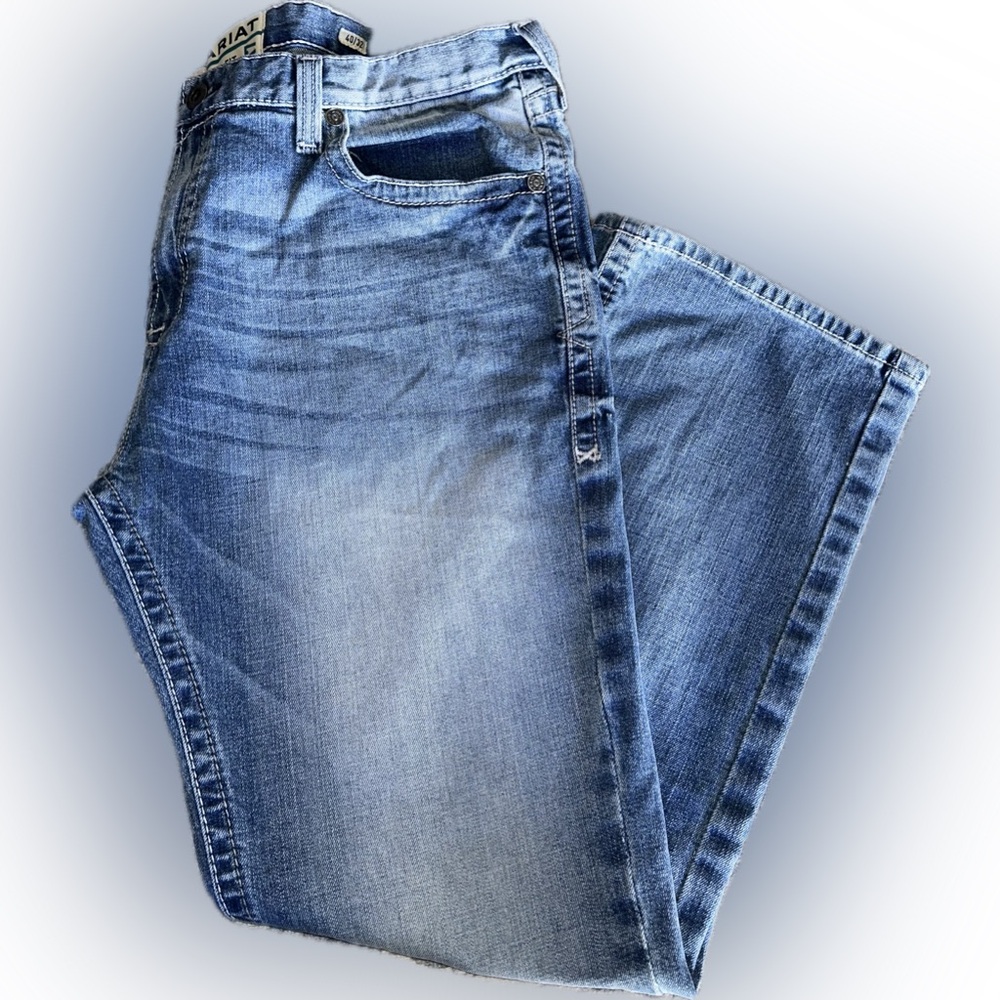 Men's Ariat M7 Light Blue Slim Straight Jeans - 40 x 32